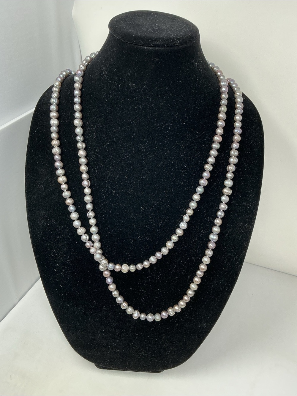 Classic purple Gray Freshwater Pearl endless Necklace